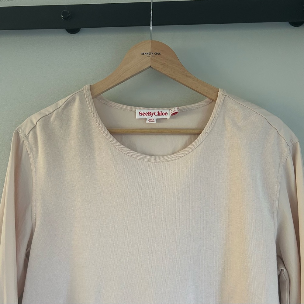 See By Chloé Comfy Cotton Shirt Dress Tunic Like-New Size 10 - Picture 4 of 15